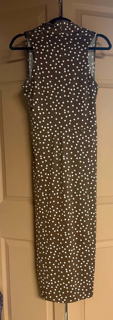 Rachel Rachel Roy Sleeveless Draped Polka Dot Midi Dress - Picture 4 of 5
